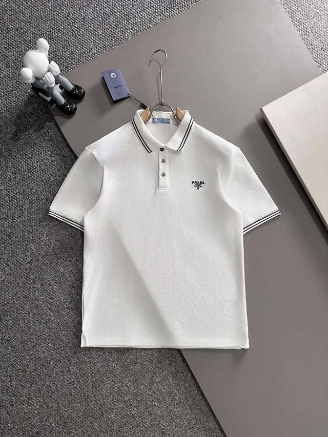 Prada* 2025 Spring and Summer New Model Original High Version Prada Polo Shirt F