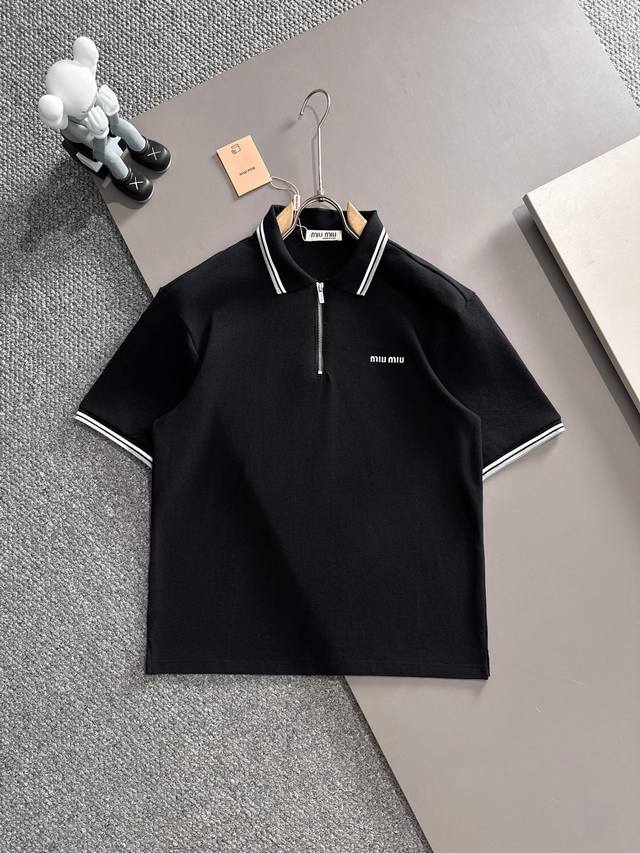 Miu Miu* 2025 Spring and Summer New Model Original High Version Miu Miu Polo Shi