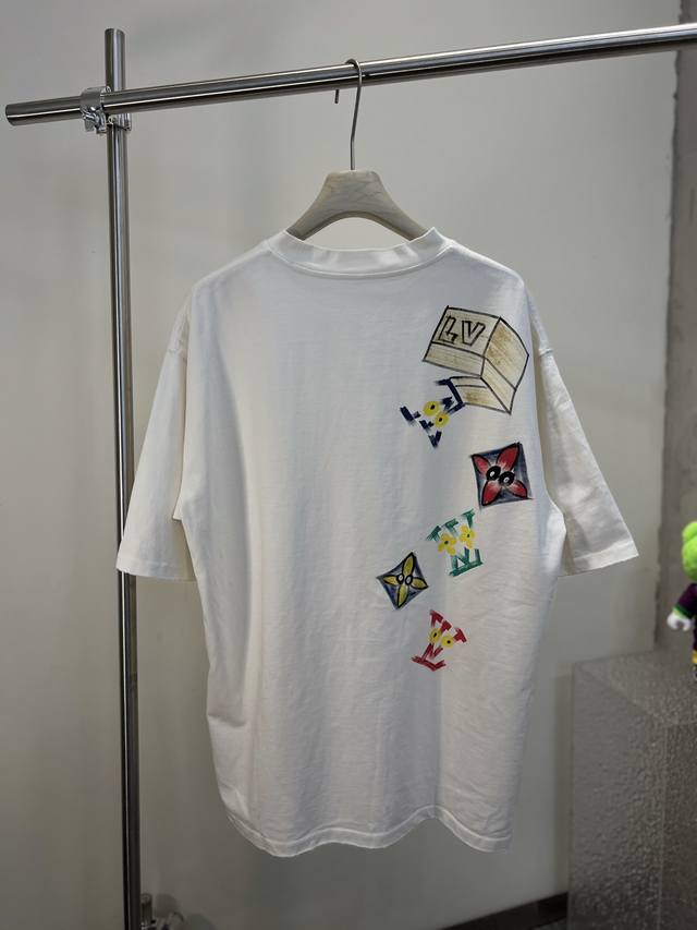 Lv box scattered hand-painted graffiti pattern short-sleeved T-shirt summer new