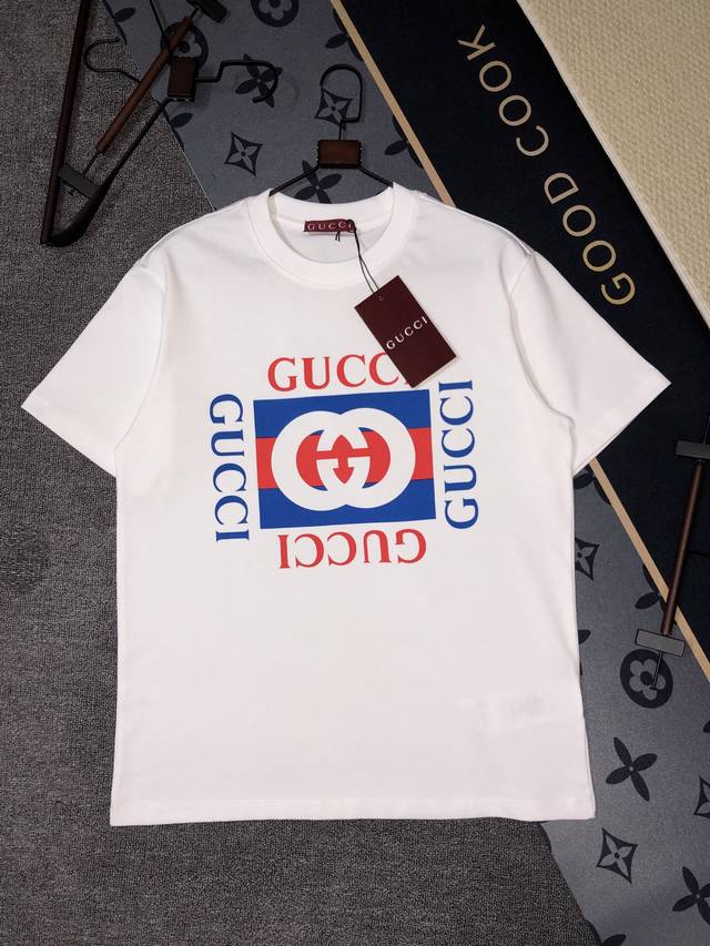 Gucci short-sleeved T-shirt Craft: Printing Color: Black and White Size: S~Xl Fa