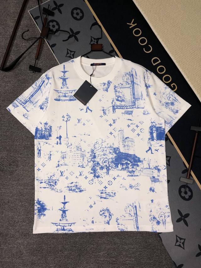 Lv 25S summer style Color black white Size SML Xl Full print on front and back 2