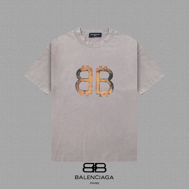Balenciaga 2025Fw short-sleeved T-shirt High-end 26S double yarn 300g fabric Was