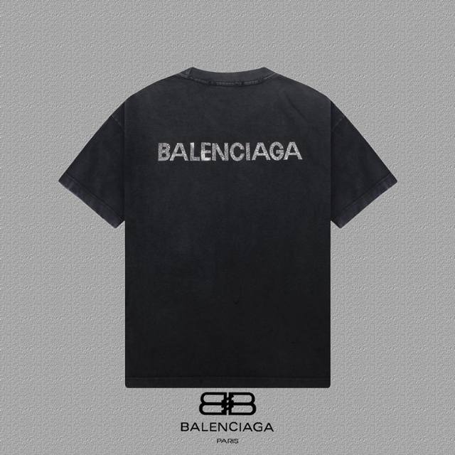 Balenciaga 2025Fw short-sleeved T-shirt High-end 26S double yarn 300g fabric Was