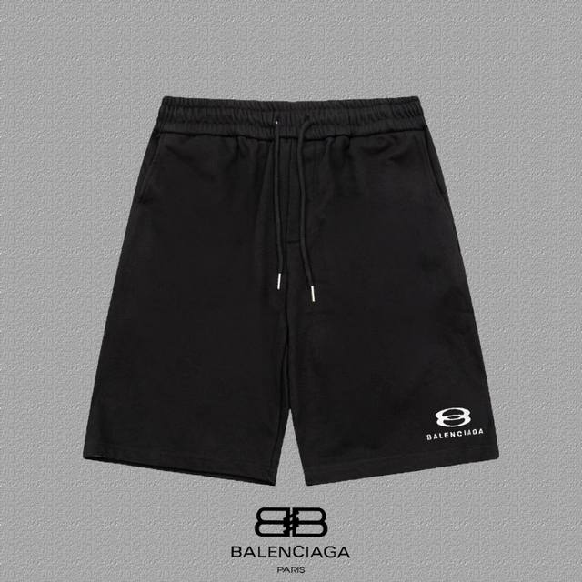 Balenciaga] Classic letter embroidered shorts, popular custom made, 400g active