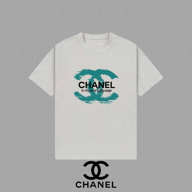 Chanel] 2025Fw short-sleeved T-shirt with logo printing, high-end 26S double yar