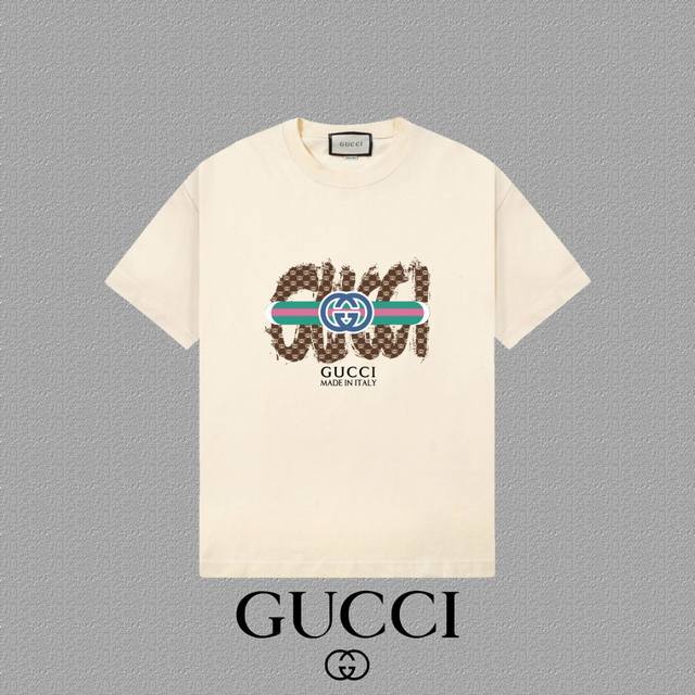 Gucci 2025Fw short-sleeved T-shirt with logo printing High-end 26S double yarn 3