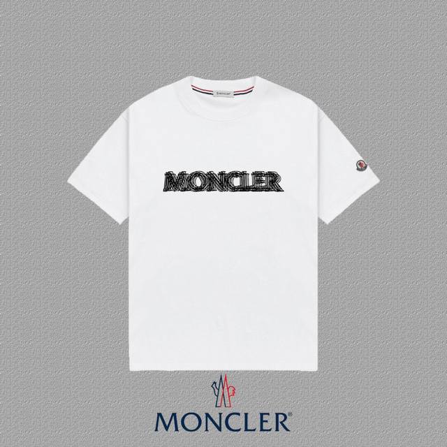 Moncler 2025Fw short-sleeved T-shirt badge + double-image logo High-end 26S doub