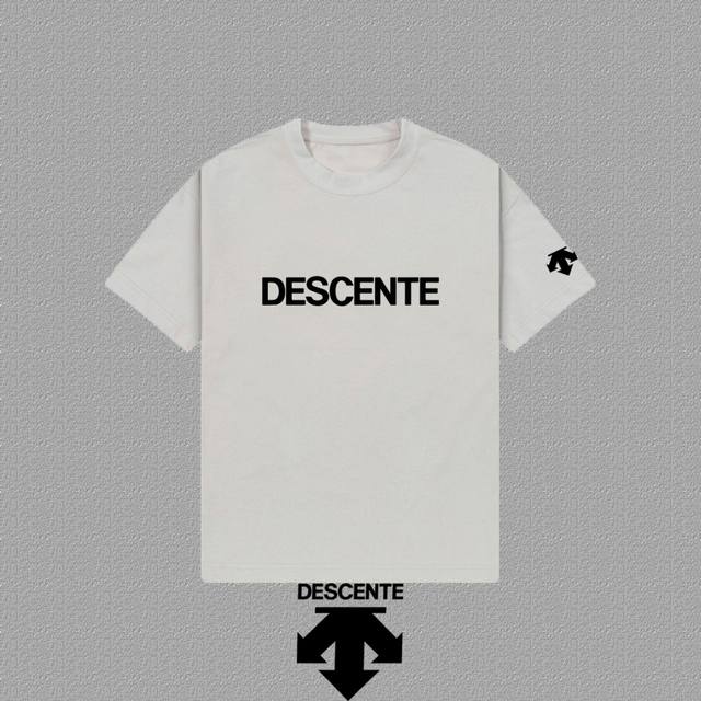 Descente 2025Fw short-sleeved T-shirt Logo thick plate high-end 26S double yarn