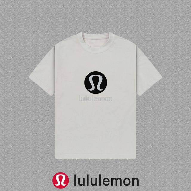 Lululemon Lulu] 2025Fw short-sleeved T-shirt silicone + thick board logo high-en