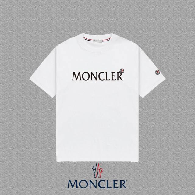 Moncler 2025Fw short-sleeved T-shirt badge + flocking logo High-end 26S double y