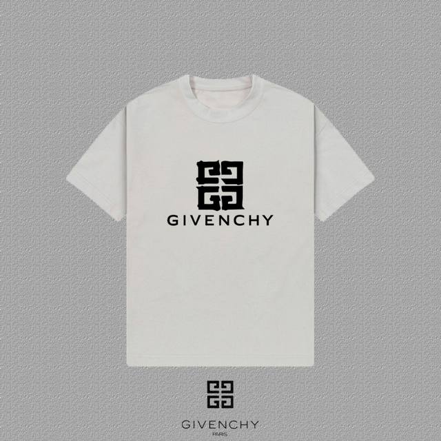 Givenchy 2025Fw short-sleeved T-shirt with silicone letter logo printing, high-e