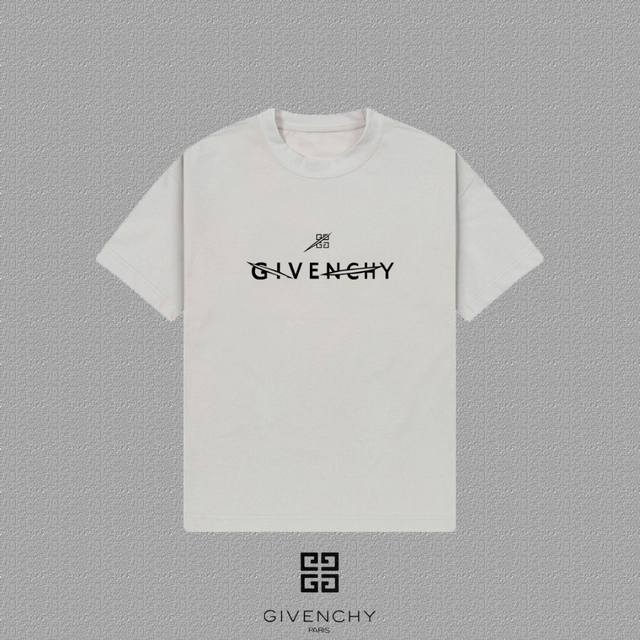 Givenchy] 2025Fw short-sleeved T-shirt with thick letter logo High-end 26S doubl