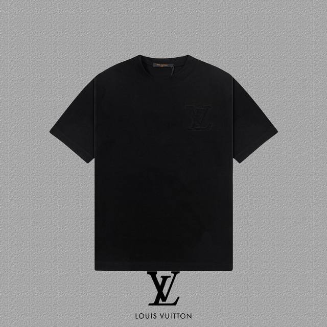 Lv Louis Vuitton] 2025Fw short-sleeved T-shirt arch embroidery hollow embroidery