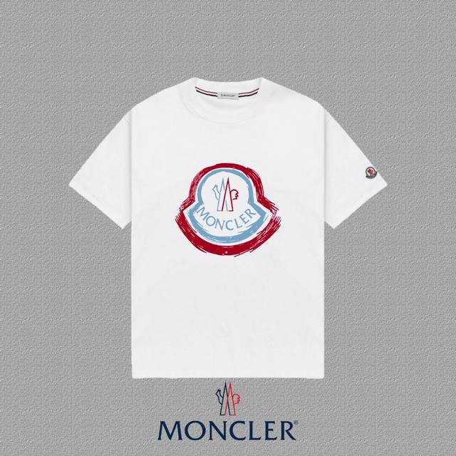 Moncler 2025Fw short-sleeved T-shirt with logo printing High-end 26S double yarn