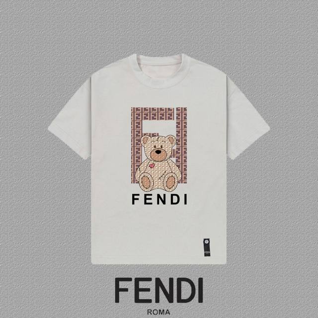 Fendi [ 2025Fw short-sleeved T-shirt with thick letter printing, high-end 26S do