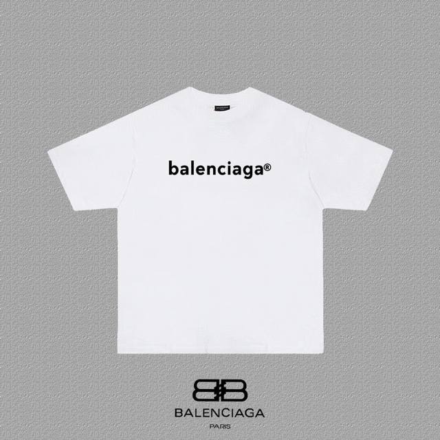 Balenciaga Paris mailbox letter print short-sleeved T-shirt Custom-woven and dye