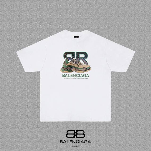 Balenciaga Paris sequin reflective letter print short-sleeved T-shirt Custom-wov