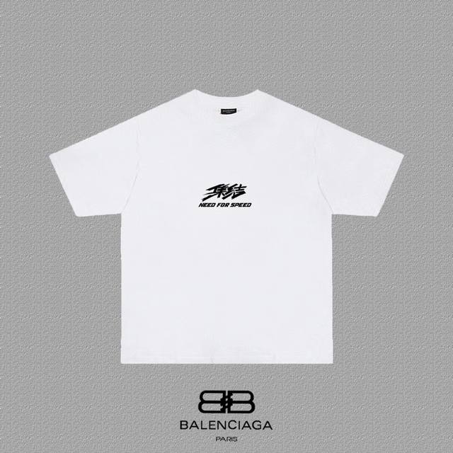 Balenciaga Paris joint Need for Speed Assembly letter print short-sleeved T-shir