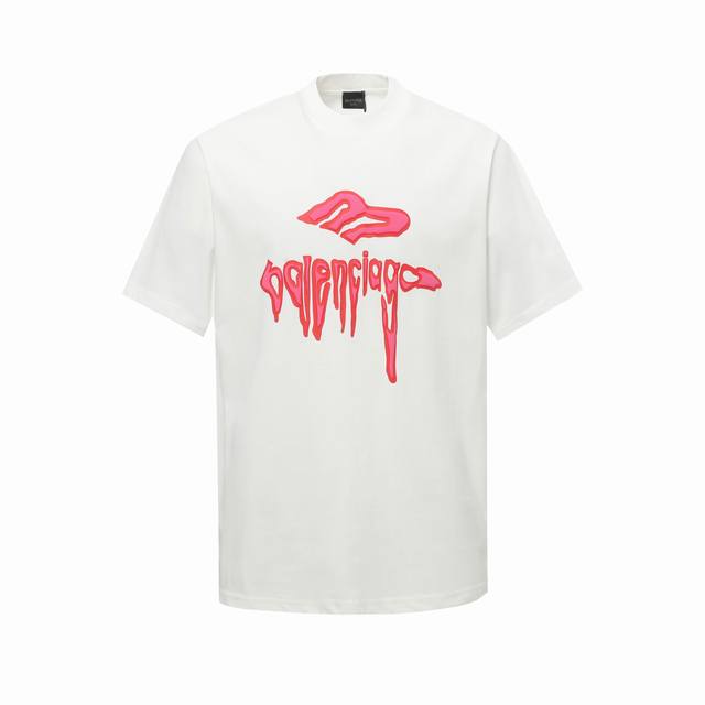 Balenciaga 25Ss Spring New Product Foam Printed Logo Short Sleeve T-shirt 100% s