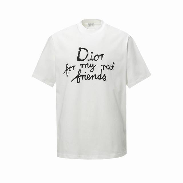 Dior 25Ss new letter logo round neck short sleeves *Customized 280g cotton fabri