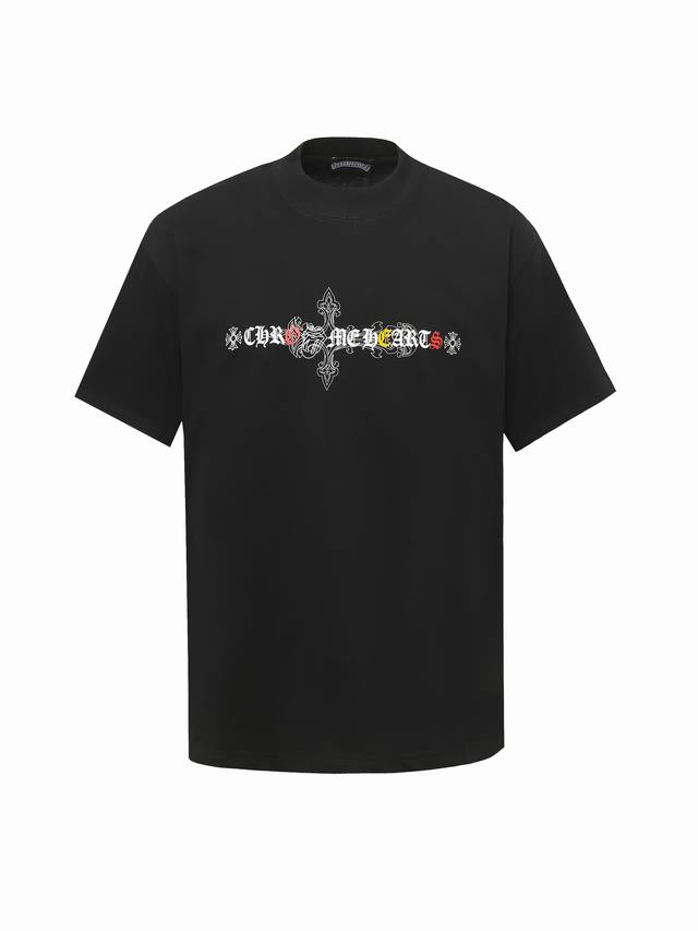 Chrome Hearts Ch short-sleeved T-shirt with Sanskrit print on the chest The fabr