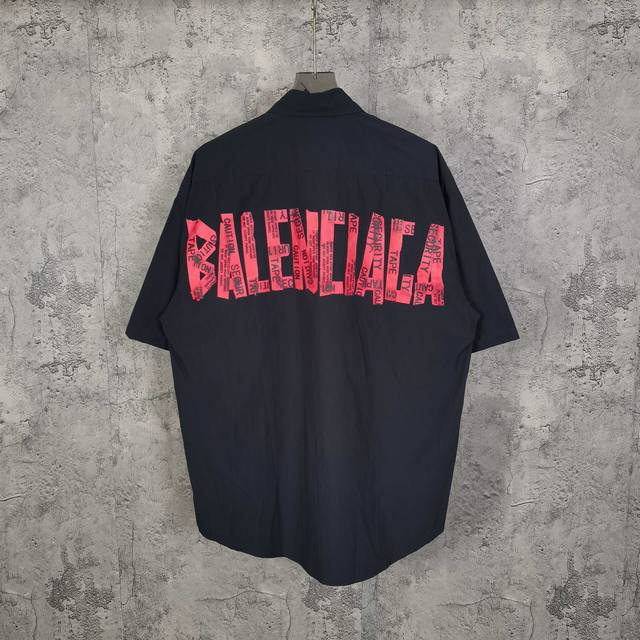 Blcg. 2025 new red tape direct printing short-sleeved shirt #Custom Logo button