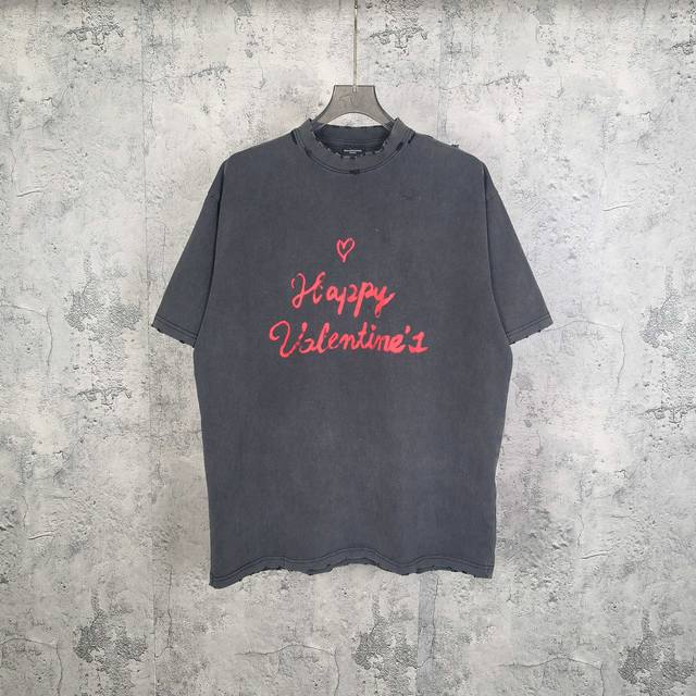 Washed black Gray white Blcg 25th Valentine's Day limited edition couple short s