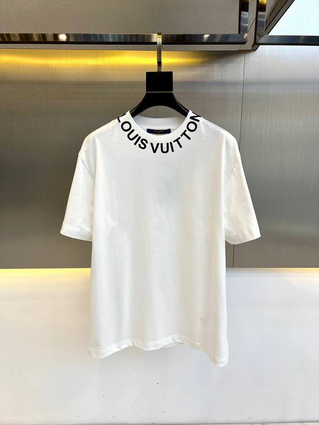 Lv, new spring and summer products on sale, short round neck T-shirt with thread
