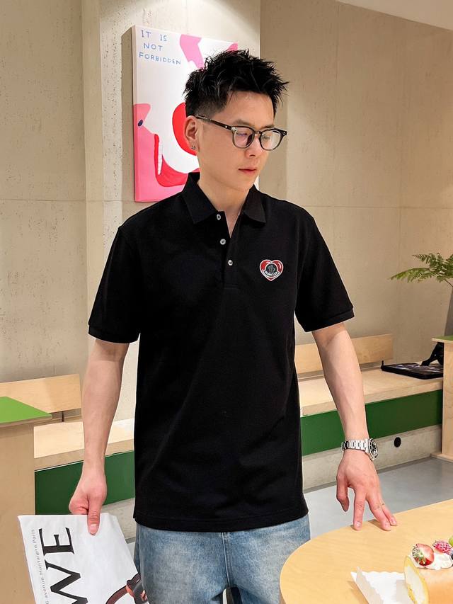 Moncler 2025Ss new summer logo men's lapel Polo shirt! A classic business men's