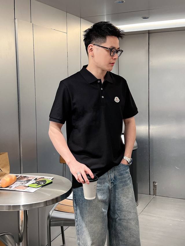 Moncler 2025Ss new summer letter logo men's lapel Polo shirt! A classic business