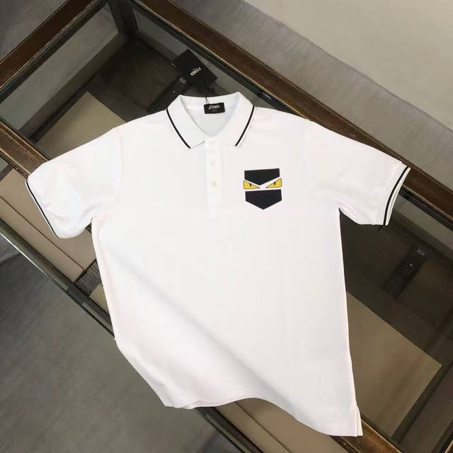Fendi 2025 Spring and Summer latest, the latest men's short-sleeved lapel Polo s