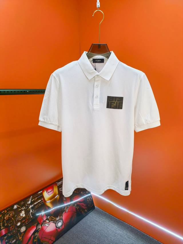 PF Fendi 025Ss new summer Logo men's lapel Polo shirt! Classic business men's st