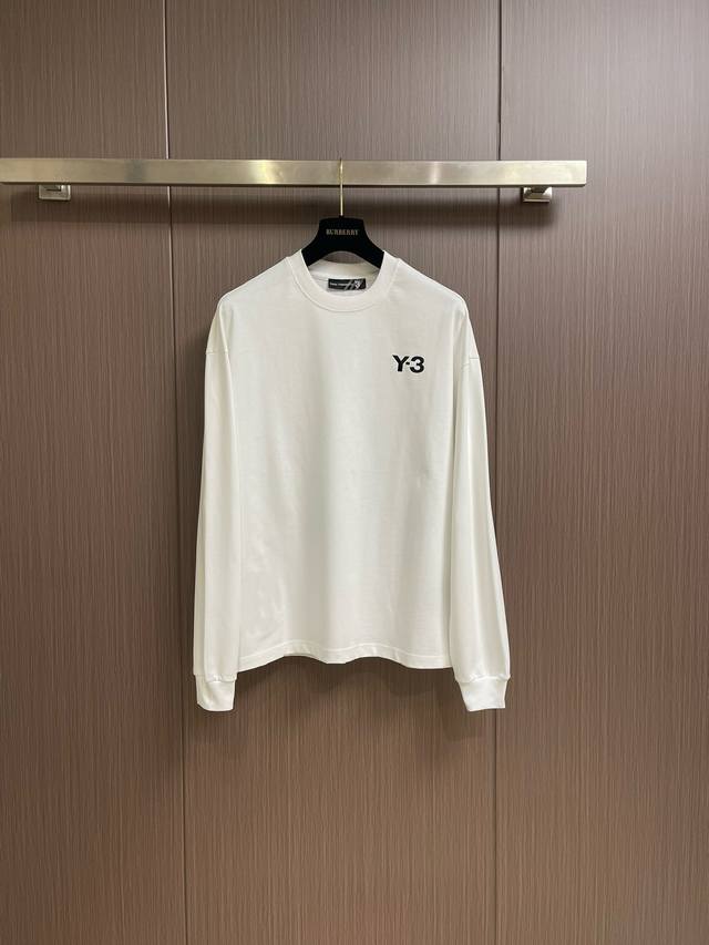 Y3 Round neck sweatshirt with printed logo on the chest, customized quality doub