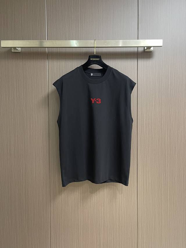 Y3 2025Ss new round neck sleeveless T-shirt vest, made of imported cotton materi