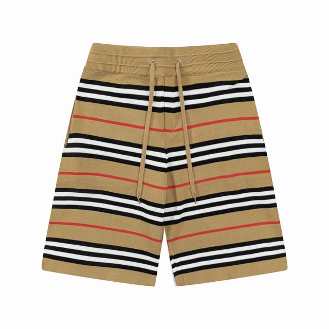 Burberry classic Ss new knitted shorts, custom fabrics use wafer cloth weaving,
