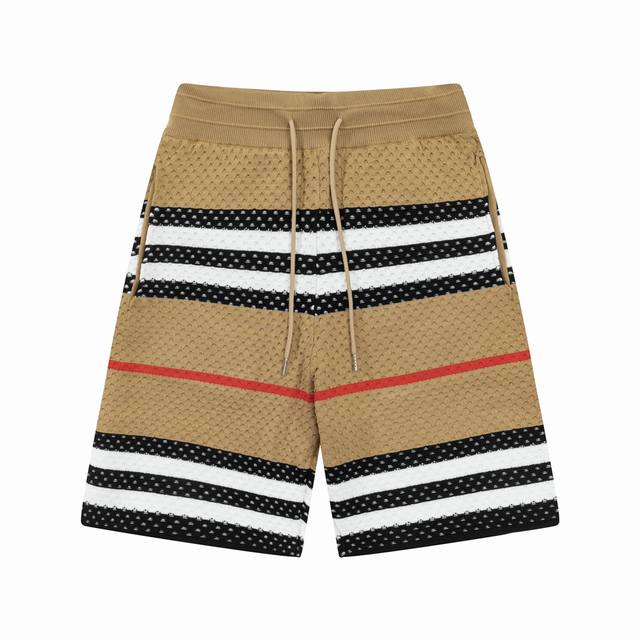 Burberry classic Ss new knitted shorts, custom fabrics use wafer cloth weaving,