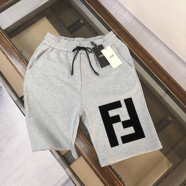 Fendi's latest spring and summer casual shorts, custom fabrics ~ brand logo floc