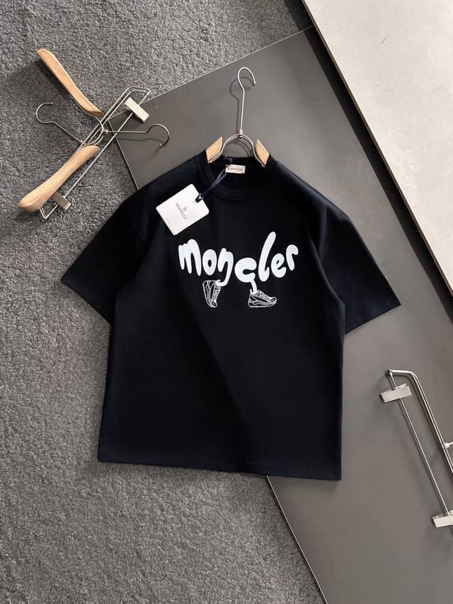 Mon 2025Ss Spring and Summer latest round neck fashion short-sleeved T-shirt, of