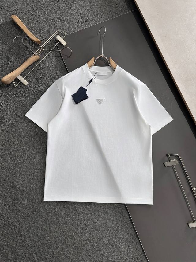 Prad 2025Ss spring and summer latest round neck fashion short-sleeved T-shirt, o