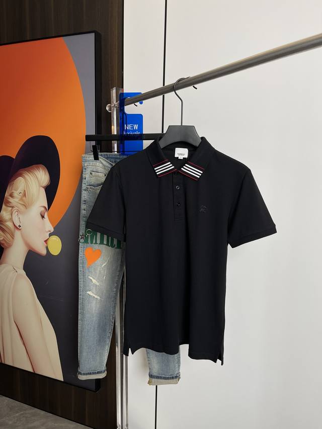 Bbr Burberry 24 new men's Polo short sleeves, the overall design is fashionable