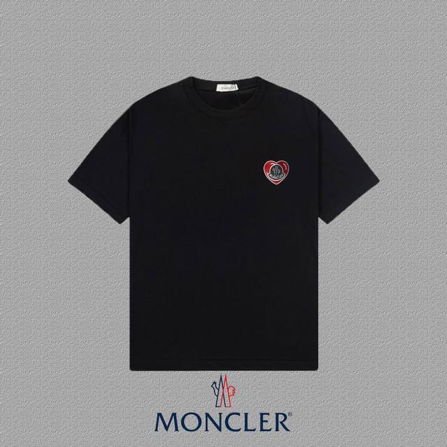 Moncler short-sleeved T-shirt with heart embroidery craftsmanship High-end 32S d