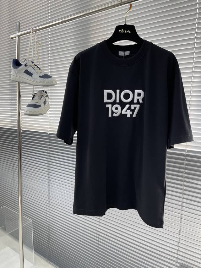 Dio logo embroidered letter T-shirt Original custom 320g double-strand double-ya