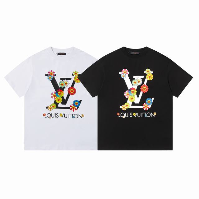 Louis Vuitton Sunflower new short-sleeved T-shirt, direct injection technology,