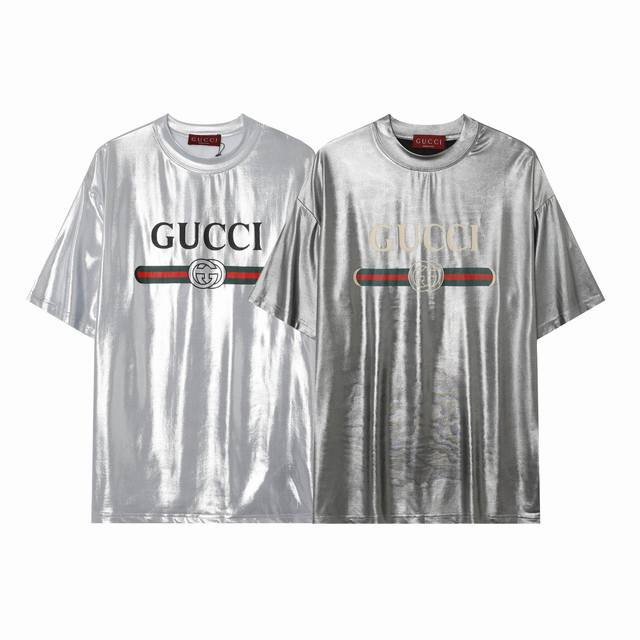 Gucci new short-sleeved T-shirt, ice silk cotton fabric, fabric Sihua, official