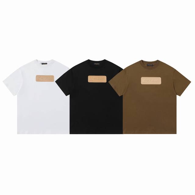 Louis Vuitton new short-sleeved T-shirt, added color khaki, chest embossed lette