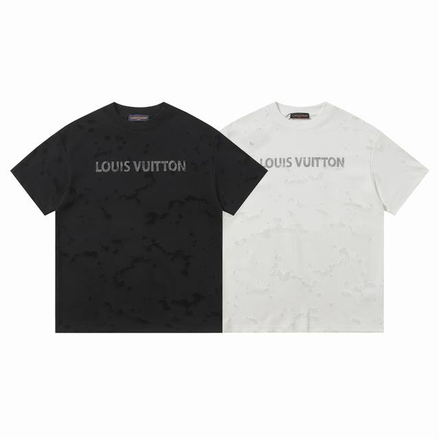 Louis Vuitton new short-sleeved T-shirt, laser burning heavy craftsmanship, Golo