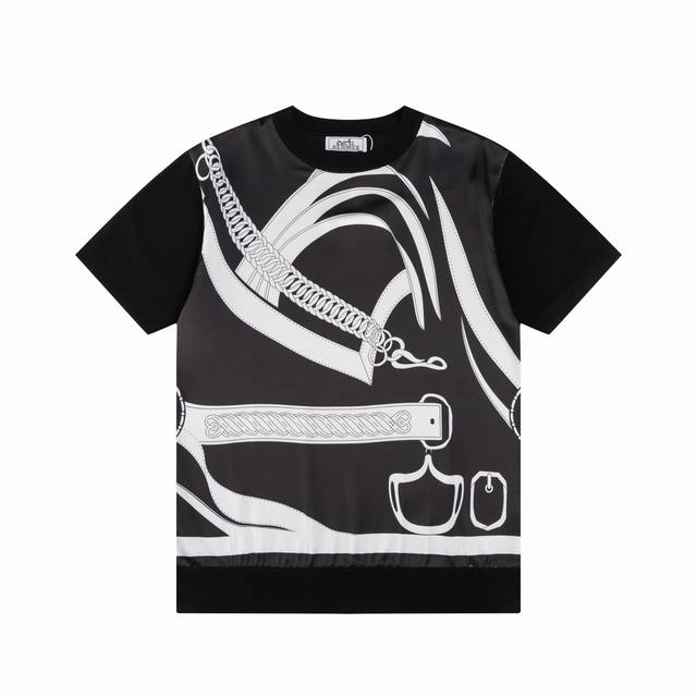 Hermes Hermes sweater round neck short sleeves Upgraded, inspired by the 1980s r