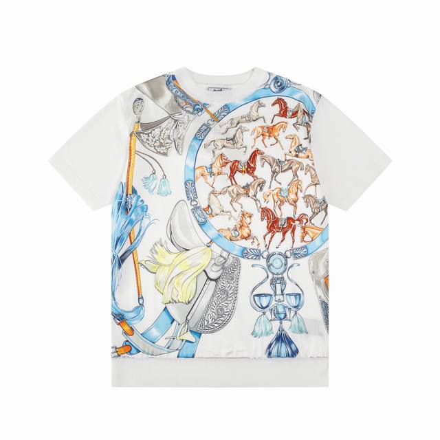Hermes Hermes sweater round neck short sleeves Upgraded, inspired by the 1980s r