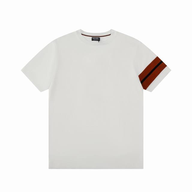 Zegna summer new round neck knitted short-sleeved T-shirt, All color-matched cot