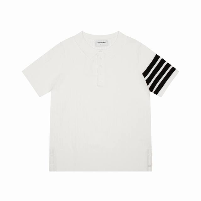 Thom Browne four-bar knitted Olo shirt upgraded. Inspired by the retro style of